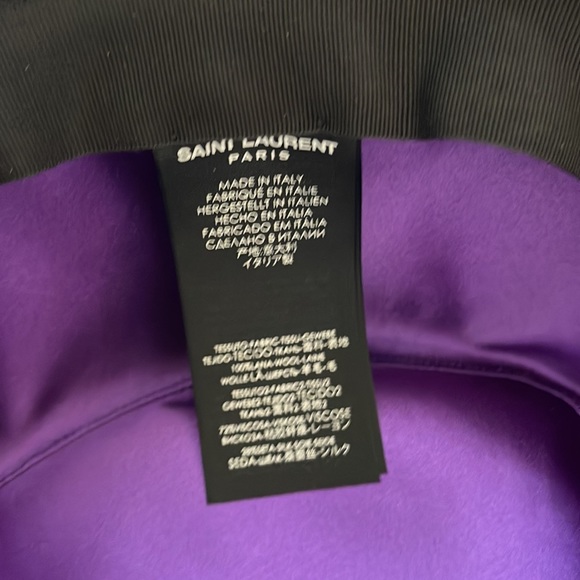 SAINT LAURENT Paris Fedora Satin Colore Parma Vio - NWT - Picture 11 of 14